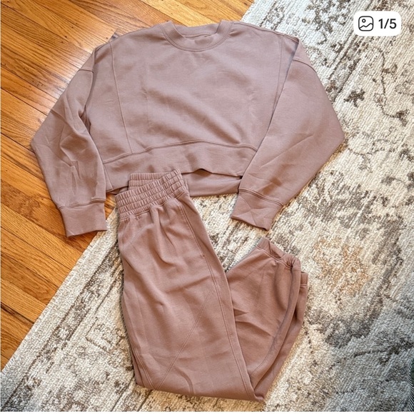 Abercrombie & Fitch Pants - Abercrombie YPB sweatshirt jogger set pink mauve small comfy A&F